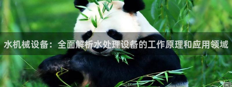 金年会官方网站登录：水机械设备：全面解析水处理设备的工作原理和应用领域