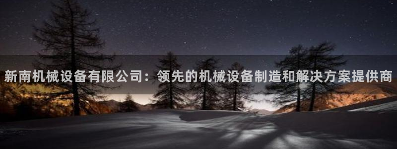 金年会 金字招牌诚信至上下载：新南机械设备有限公司：领先的机械设备制造和解决方案提供商