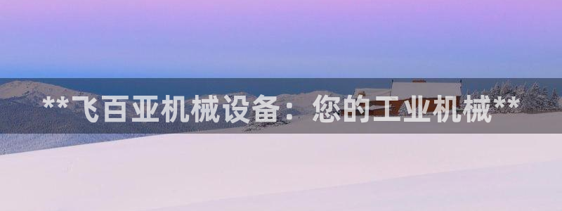 金年会体育官网：**飞百亚机械设备：您的工业机械**