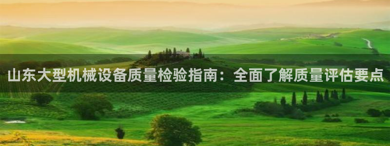 金年会pg电子官网：山东大型机械设备质量检验指南：全面了解质量评估要点